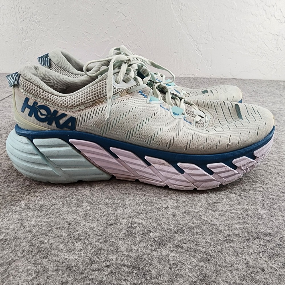 Hoka One One Gaviota 3 Gray Blue Stability Running Shoes Womens 11B